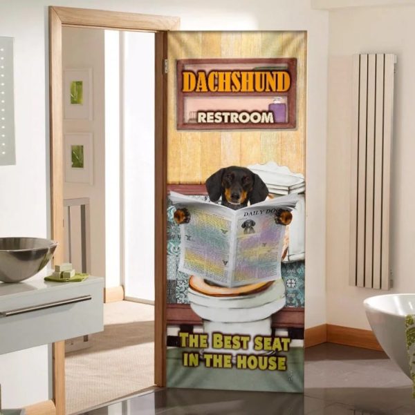 A Dachshund Rest Room Door Cover – Xmas Outdoor Decoration – Gifts For Dog Lovers