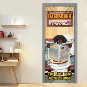 A Dachshund Rest Room Door Cover Xmas Outdoor Decoration Gifts For Dog Lovers 2