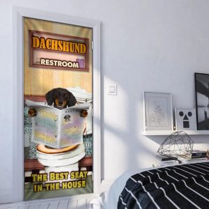 A Dachshund Rest Room Door Cover Xmas Outdoor Decoration Gifts For Dog Lovers 3