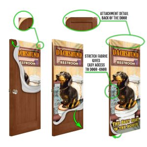 A Happy Dachshund Rest Room Door Cover Xmas Outdoor Decoration Gifts For Dog Lovers 5