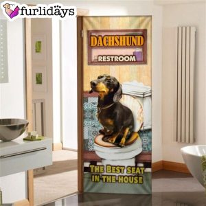 A Happy Dachshund Rest Room Door Cover Xmas Outdoor Decoration Gifts For Dog Lovers 6