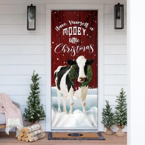 A Little Mooey Christmas Door Cover Christmas Door Cover Decorations Unique Gifts Doorcover 1