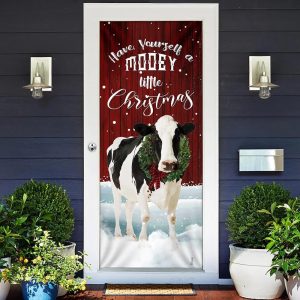 A Little Mooey Christmas Door Cover Christmas Door Cover Decorations Unique Gifts Doorcover 2