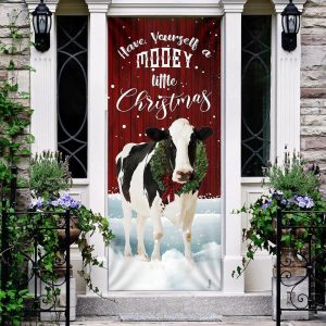 A Little Mooey Christmas Door Cover Christmas Door Cover Decorations Unique Gifts Doorcover 3