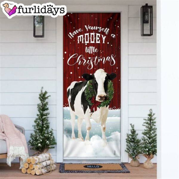 A Little Mooey Christmas Door Cover – Christmas Door Cover Decorations – Unique Gifts Doorcover