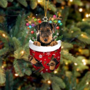 Airedale Terrier In Snow Pocket Christmas…
