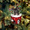 Akita In Snow Pocket Christmas Ornament – Two Sided Christmas Plastic Hanging