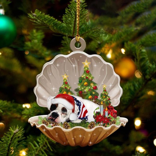American Bulldog – Sleeping Pearl in Christmas Two Sided Ornament – Christmas Ornaments For Dog Lovers