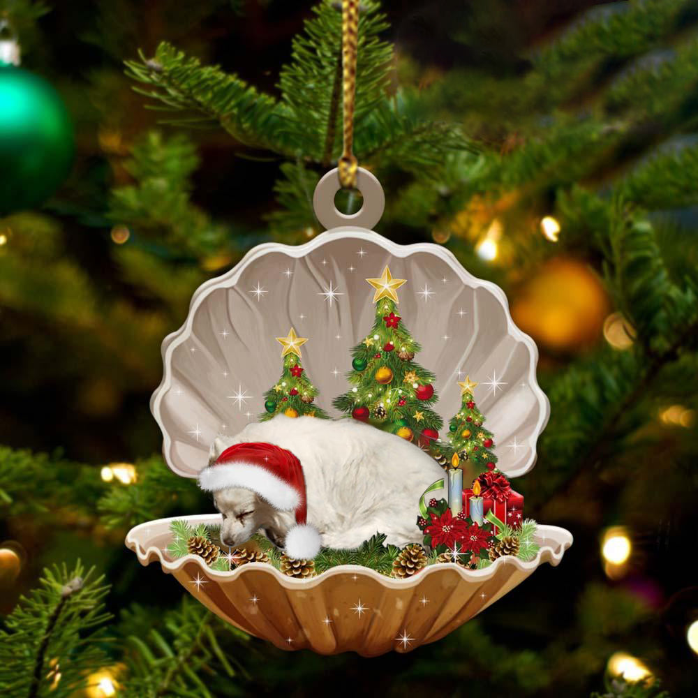 American Eskimo - Sleeping Pearl in Christmas Two Sided Ornament - Christmas Ornaments For Dog Lovers