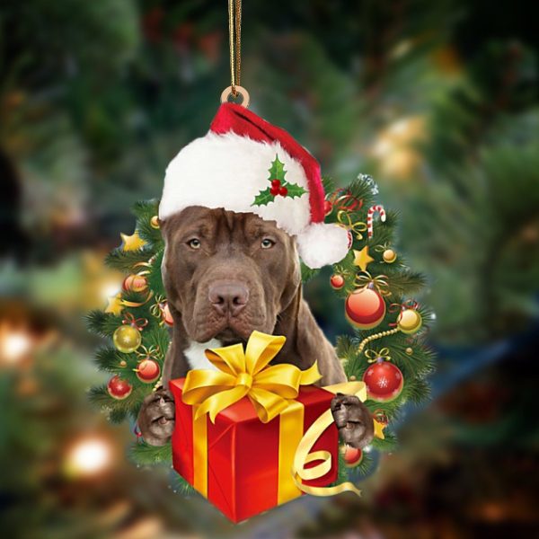 American Pit Bull Terrier Give Gifts Hanging Ornament – Flat Acrylic Dog Ornament – Dog Lovers Gifts For Him Or Her