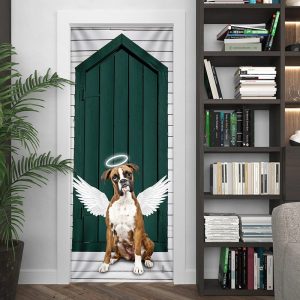Angel Boxer Dog Door Cover Xmas Outdoor Decoration Gifts For Dog Lovers 4