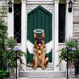 Angel German Shepherd Dog Door Cover Xmas Outdoor Decoration Gifts For Dog Lovers 1