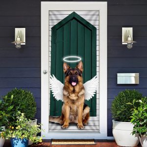 Angel German Shepherd Dog Door Cover Xmas Outdoor Decoration Gifts For Dog Lovers 2