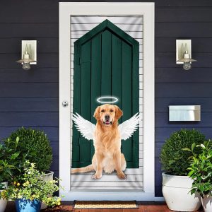 Angel Golden Retriever Door Cover Xmas Outdoor Decoration Gifts For Dog Lovers 2