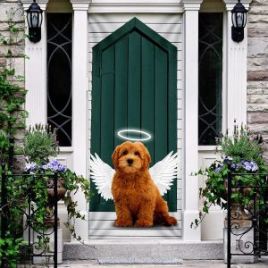 Angel Goldendoodle Dog Door Cover Xmas Outdoor Decoration Gifts For Dog Lovers 1