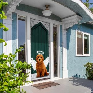 Angel Goldendoodle Dog Door Cover Xmas Outdoor Decoration Gifts For Dog Lovers 3