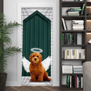 Angel Goldendoodle Dog Door Cover Xmas Outdoor Decoration Gifts For Dog Lovers 4