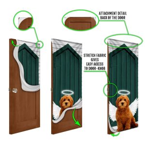 Angel Goldendoodle Dog Door Cover Xmas Outdoor Decoration Gifts For Dog Lovers 5