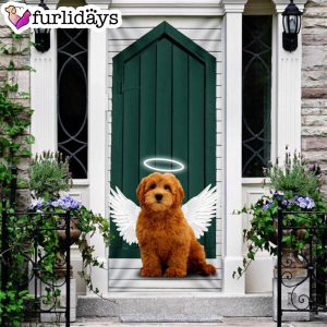 Angel Goldendoodle Dog Door Cover Xmas Outdoor Decoration Gifts For Dog Lovers 6