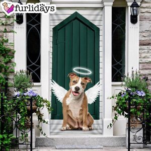 Angel Pit Bull Dog Door Cover Xmas Outdoor Decoration Gifts For Dog Lovers 6