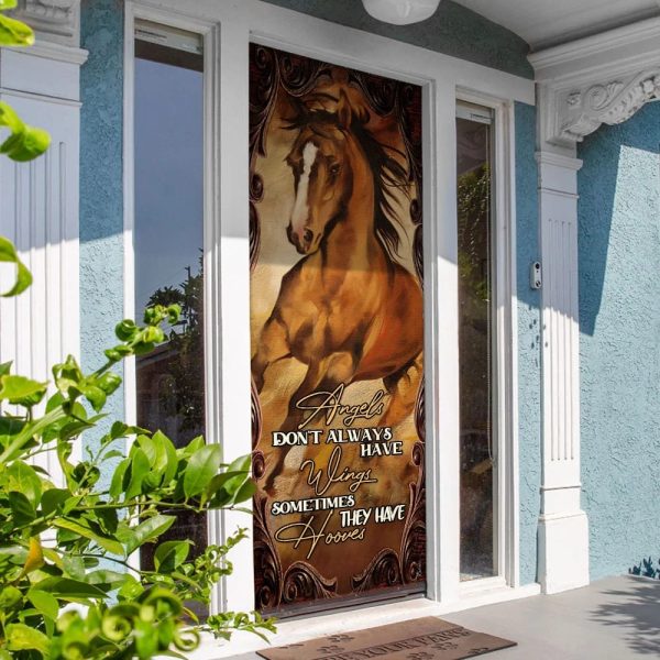 Angels Don’t Always Have Wings Sometimes They Have Hooves Door Cover – Unique Gifts Doorcover