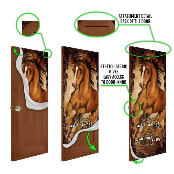 Angels Don’t Always Have Wings Sometimes They Have Hooves Door Cover – Unique Gifts Doorcover