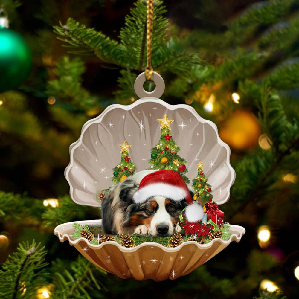 Australian Shepherd3 - Sleeping Pearl in Christmas Two Sided Ornament - Christmas Ornaments For Dog Lovers