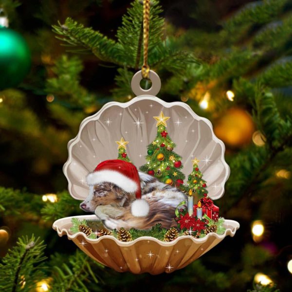 Australian Shepherd – Sleeping Pearl in Christmas Two Sided Ornament – Christmas Ornaments For Dog Lovers