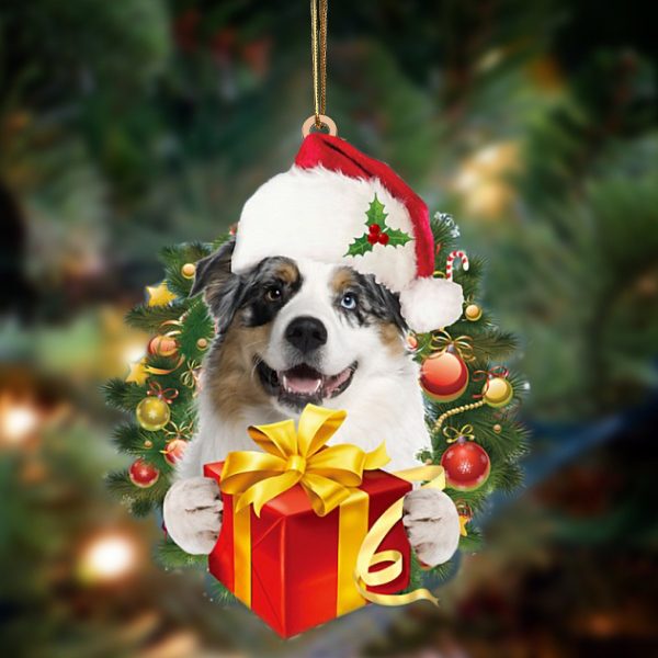 Australian Shepherd Give Gifts Hanging Ornament – Flat Acrylic Dog Ornament – Dog Lovers Gifts For Him Or Her