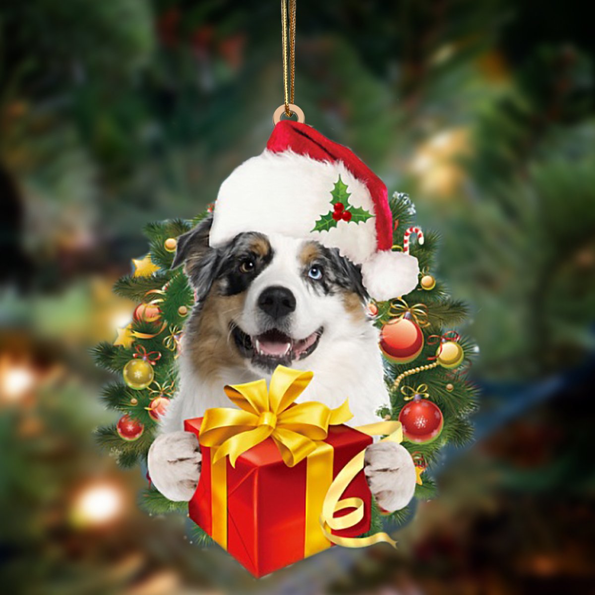 Australian Shepherd Give Gifts Hanging Ornament - Flat Acrylic Dog Ornament – Dog Lovers Gifts For Him Or Her