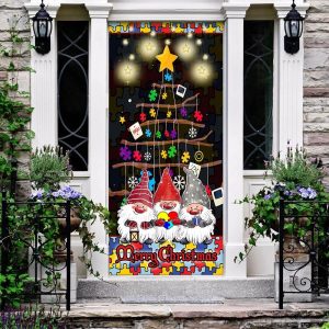 Autism Family Merry Christmas Door Cover Front Door Christmas Cover Unique Gifts Doorcover 3