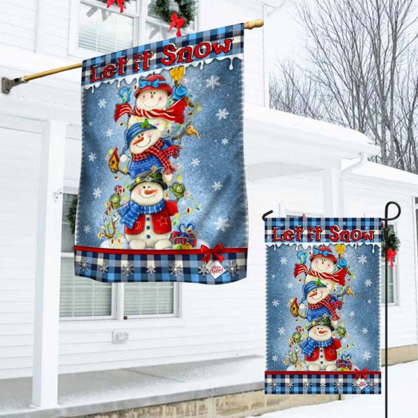 Banner Home Decor Let It Snowman Christmas Door Cover – Christmas Outdoor Decoration – Unique Gifts Doorcover