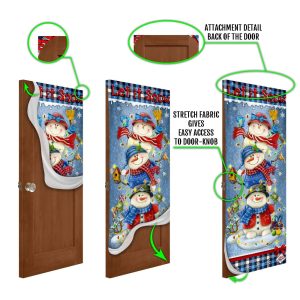 Banner Home Decor Let It Snowman Christmas Door Cover Christmas Outdoor Decoration Unique Gifts Doorcover 4