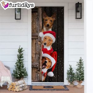 Basenji Christmas Door Cover Xmas Gifts For Pet Lovers Christmas Decor