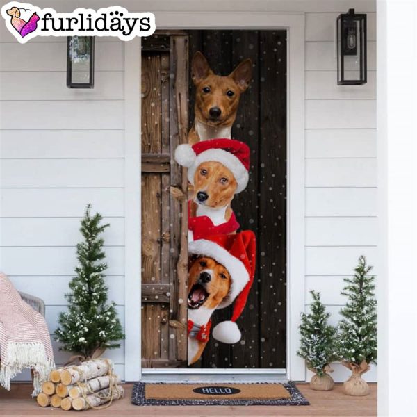 Basenji Christmas Door Cover – Xmas Gifts For Pet Lovers – Christmas Decor