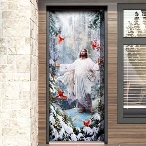 Be Still And Know That I Am God Jesus Christmas American Door Cover Housewarming Gifts Unique Gifts Doorcover 7