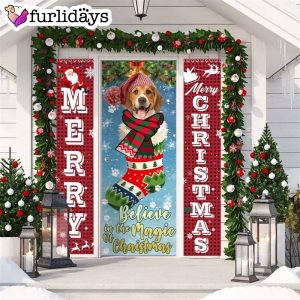 Beagle Believe In The Magic Of Christmas Door Cover Xmas Gifts For Pet Lovers Christmas Gift For Friends