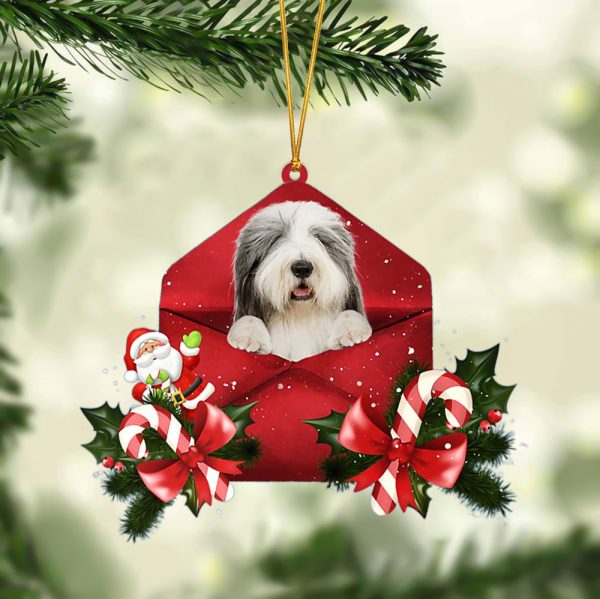 Bearded Collie Christmas Letter Ornament – Car Ornament – Gifts For Pet Owners