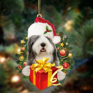 Bearded Collie Give Gifts Hanging Ornament…