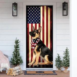 Beautiful German Shepherd Door Cover Xmas Outdoor Decoration Gifts For Dog Lovers 1