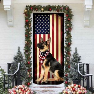 Beautiful German Shepherd Door Cover Xmas Outdoor Decoration Gifts For Dog Lovers 4