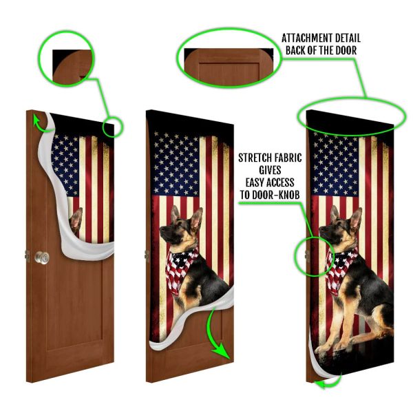 Beautiful German Shepherd Door Cover – Xmas Outdoor Decoration – Gifts For Dog Lovers