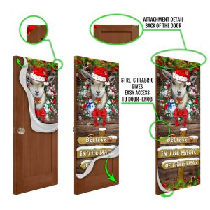 Believe In The Magic Of Christmas Door Cover Goat Christmas Door Cover Christmas Outdoor Decoration Gifts For Dog Lovers 5