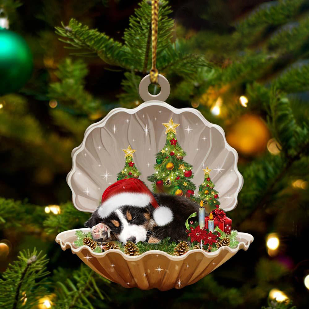 Bernese Mountain - Sleeping Pearl in Christmas Two Sided Ornament - Christmas Ornaments For Dog Lovers