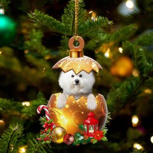 Bichon-Frise In Golden Egg Christmas Ornament…