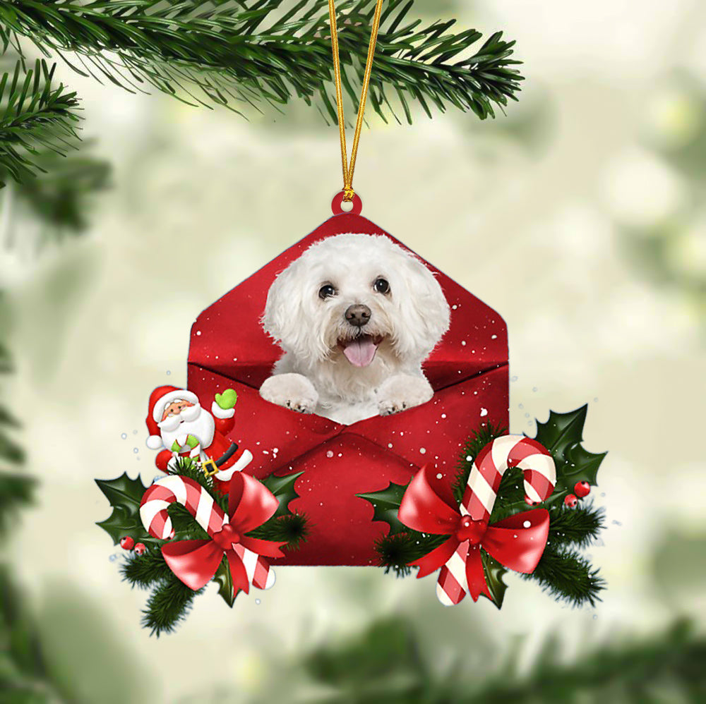 Bichon Christmas Letter Ornament - Car Ornament - Gifts For Pet Owners