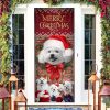Bichon Frise With Christmas Begins Door Cover – Front Door Christmas Cover – Christmas Outdoor Decoration – Gifts For Dog Lovers