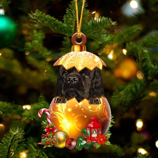 Black American Cocker Spaniel In Golden Egg Christmas Ornament – Car Ornament – Unique Dog Gifts For Owners