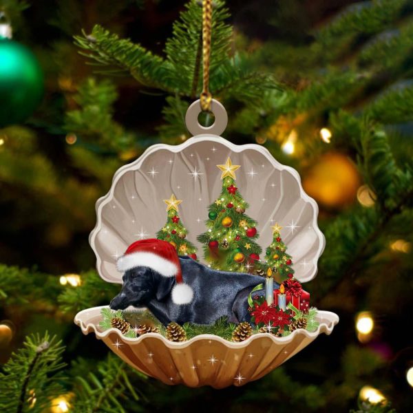 Black Labrador Retriever – Sleeping Pearl in Christmas Two Sided Ornament – Christmas Ornaments For Dog Lovers