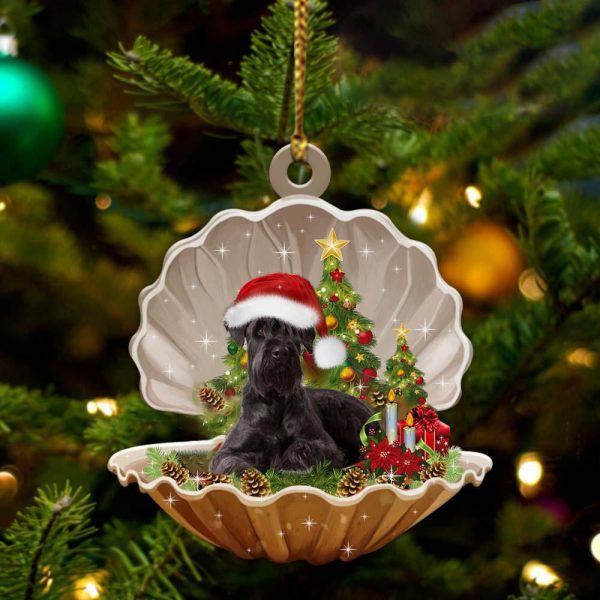 Black Schnauzer – Sleeping Pearl in Christmas Two Sided Ornament – Christmas Ornaments For Dog Lovers